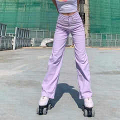 Summer Sweetness Lavender Straight Leg Jeans