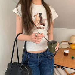 Rabbit Print Short Sleeve Tee