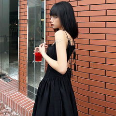 Lace Up Corset Black Maxi Dress