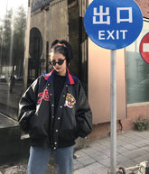 Bomber Embroidered Tiger Varsity Jacket
