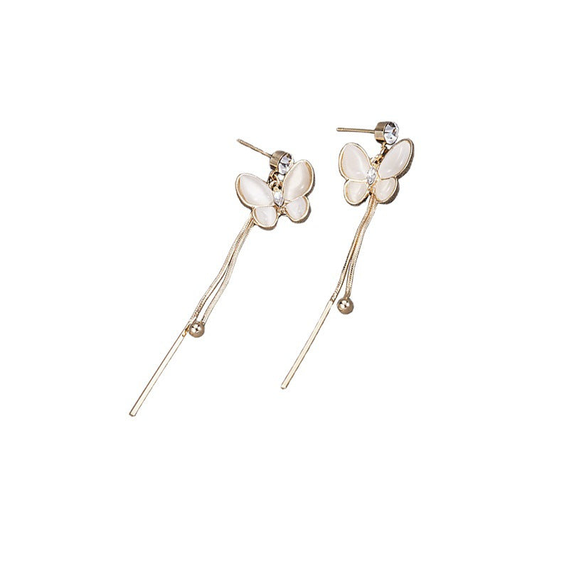 Opal Butterfly Fringe Earrings