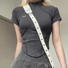 Stitch Detail Short Sleeve Top