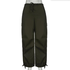 Drawstring Y2K Baggy Parachute Pants