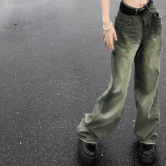 Vintage Wash Green 90s Boyfriend Jeans