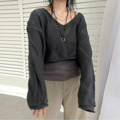 Knit Crochet Crop Sweater