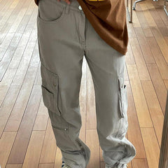 Washed Vintage Baggy Cargo Jeans