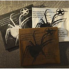 Spider Print Oversized Short Sleeve Tee