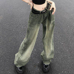Vintage Wash Green 90s Boyfriend Jeans