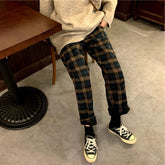 90s Kids Pants in Plaid Check