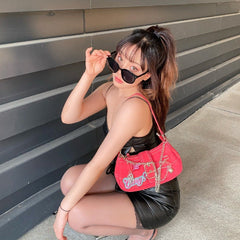 2000s Metal Embellished Y2K Shoulder Bag