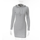 Slim Hooded Knitted Dress