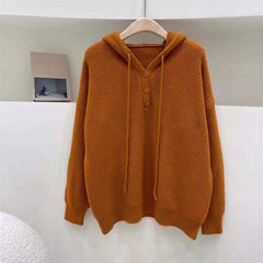 Simple Hooded Pullover Knit Sweater