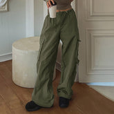 Ruched Parachute Baggy Cargo Pants