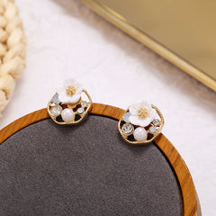 Pearl Zircon Literary Retro Earrings