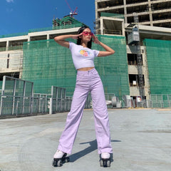 Summer Sweetness Lavender Straight Leg Jeans