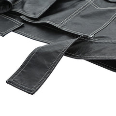 Topstitched Decorative Pu Leather Jacket