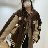 Logo Embroidery Vintage Padded Varsity Jacket