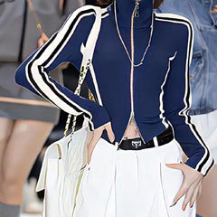 Side Stripe Zip Up Jacket