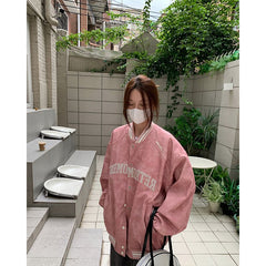 Logo Embroidery Vintage Varsity Jacket