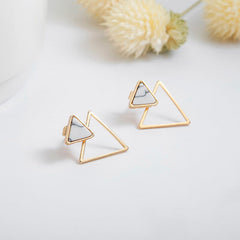 Marble Triangle Earrings