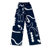 Vintage Graffiti Print Loose Wide-leg Pants