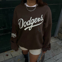 Letter Print Pullover Oversized Sweatshirt