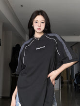 Piping Detail Short Sleeve Oversized Tee