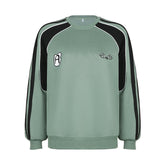 Vintage Contrast Color Patchwork Sweatshirt