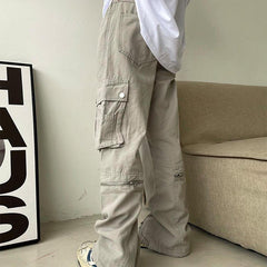Washed Vintage Baggy Cargo Jeans
