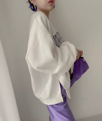 Crew Neck Letters Graphic Sweatshirt