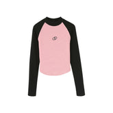 Logo Emroidered Raglan Long Sleeve Tee