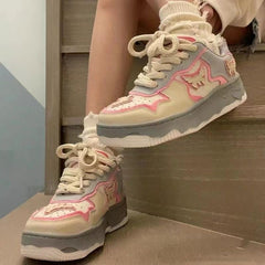 Aesthetic Butterfly Bat Patchwork Sneakers