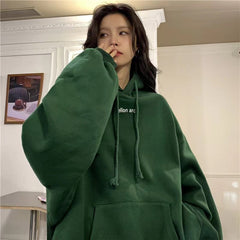 Letter Embroidery Baggy Hoodie