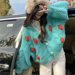 Strawberry Crochet Cardigan