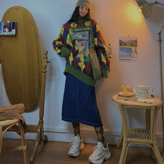 Y2K Harajuku Turtleneck Knit Oversize Warm Long Sweater