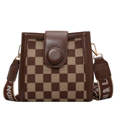 Checkerboard Leopard Print Square Bag