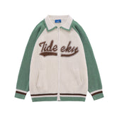 Emboidery Logo Zip Up Knit Cardigan