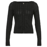 Cable Knit Hooded Cardigan