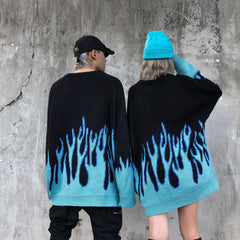 Vintage Blue Flame Sweater