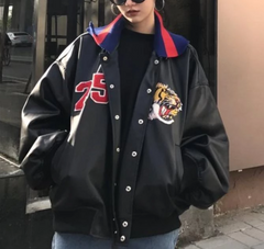 Bomber Embroidered Tiger Varsity Jacket