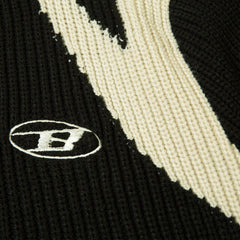 Patchwork Oversized Zip Up Cardigan