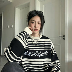 Oversized Stripe Jumper Knit Sweater