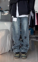 Vintage Denim Star Patch Boyfriend Jeans