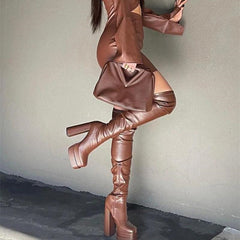 Platform Banquet Over Knee Boots