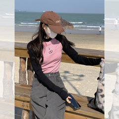 Logo Emroidered Raglan Long Sleeve Tee