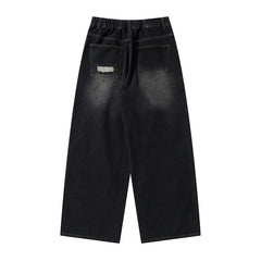 Retro Distressed Patch Ripped Design Niche Ripped Jeans