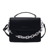 Solid Color Letter Flap Organ Crossbody Bag