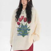 Tulip Jacquard Loose Sweater