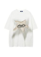 Star Patch Oversized Short Sleeve Tee