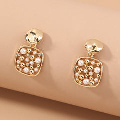 Square Cut-out Pearl Earring Accessories